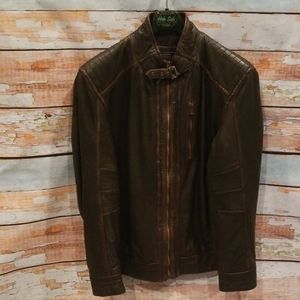 WORN ONCE Missani LeCollezioni Brown LeatherJacket